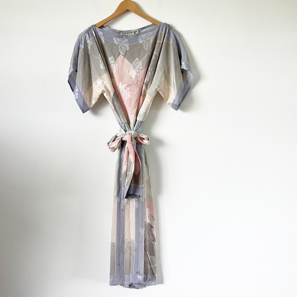 Vintage silk MIDI Water color Dress - Picture 9 of 14